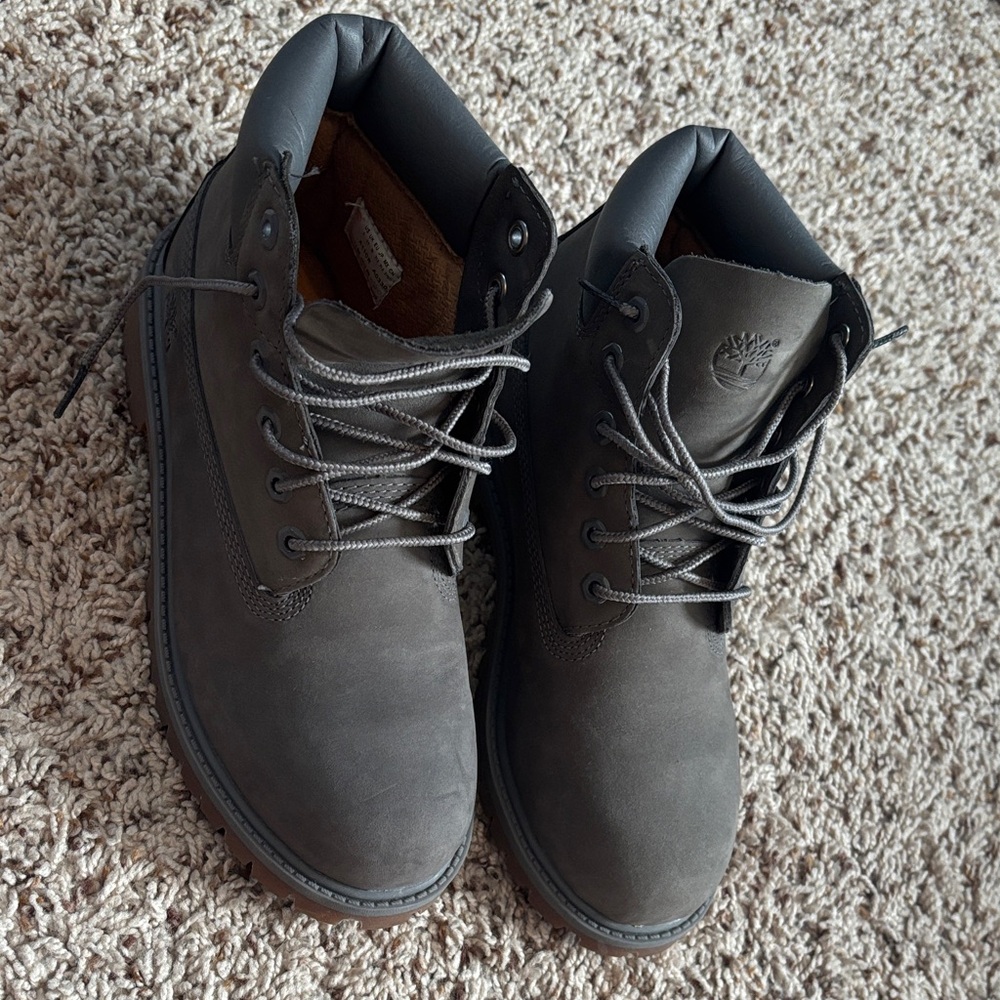 Timberland Kids Charcoal Lace-Up Boots